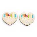 3-D Teacher Pencil Heart Silicone Focal Bead 26x30x14mm (Package of 2)
