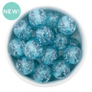 Teal Foil Glitter Beads 20mm (Package of 10)