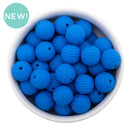Ocean Blue Solid Spiral 15mm Silicone Beads (Package of 10)