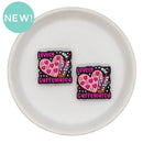 Lovely and Caffeinated Glitter Silicone Focal Bead 28x27mm (Package of 2)