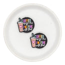 Coffee Owns Me & I'm Fine With That Silicone Focal Bead 30x27mm (Package of 2)