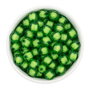 Green Translucent Pumpkin White Core Beads 12mm (Package of 20)