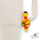 Softball Printed Silicone Beads 15mm (Package of 10)