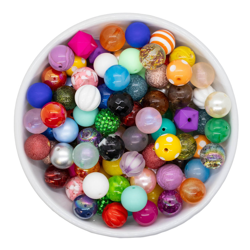 Various Solids Styles 20mm Bead Mix (Package of 100)
