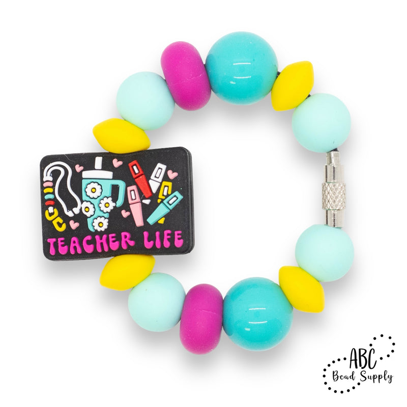 Teacher Life Silicone Focal Bead 21x31mm (Package of 2)