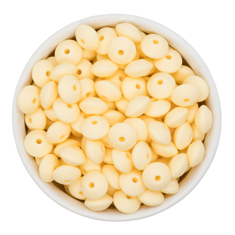 Cream Silicone Lentil Beads 7x12mm (Package of 20)