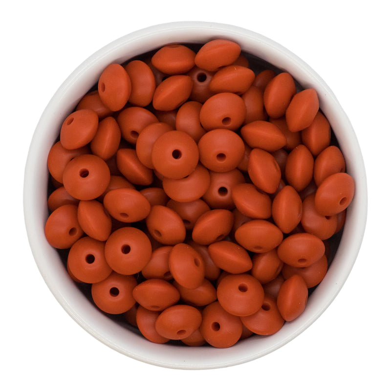 Cinnamon Silicone Lentil Beads 7x12mm (Package of 20)