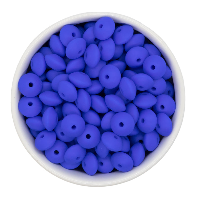 Royal Blue Silicone Lentil Beads 7x12mm (Package of 20)