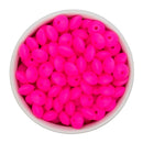 Neon Pink Silicone Lentil Beads 7x12mm (Package 20)