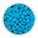 Olympic Blue Silicone Lentil Beads 7x12mm (Package of 20)