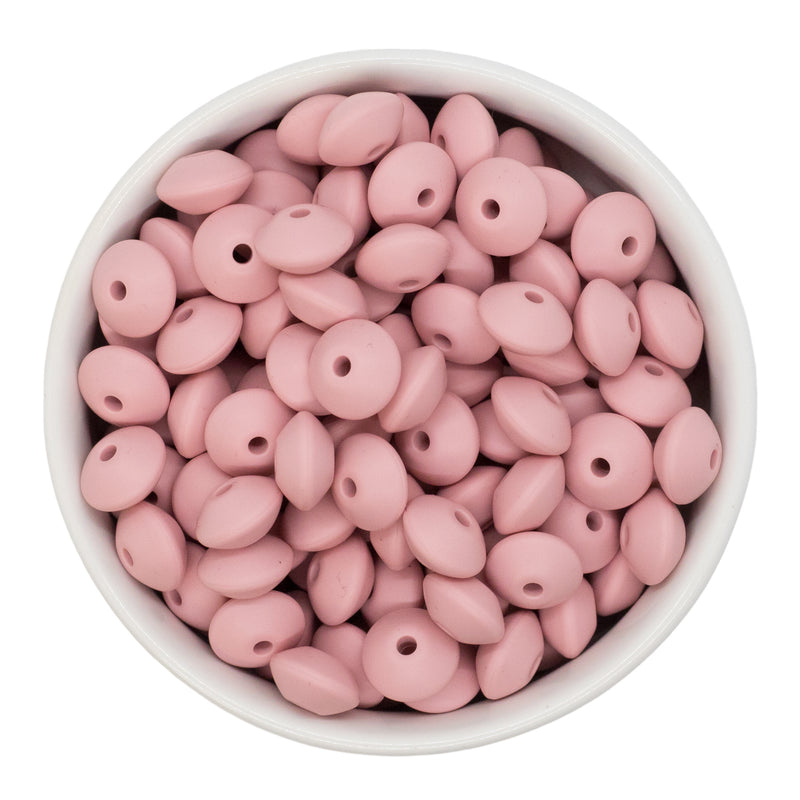 Light Mauve Silicone Lentil Beads 7x12mm (Package of 20)