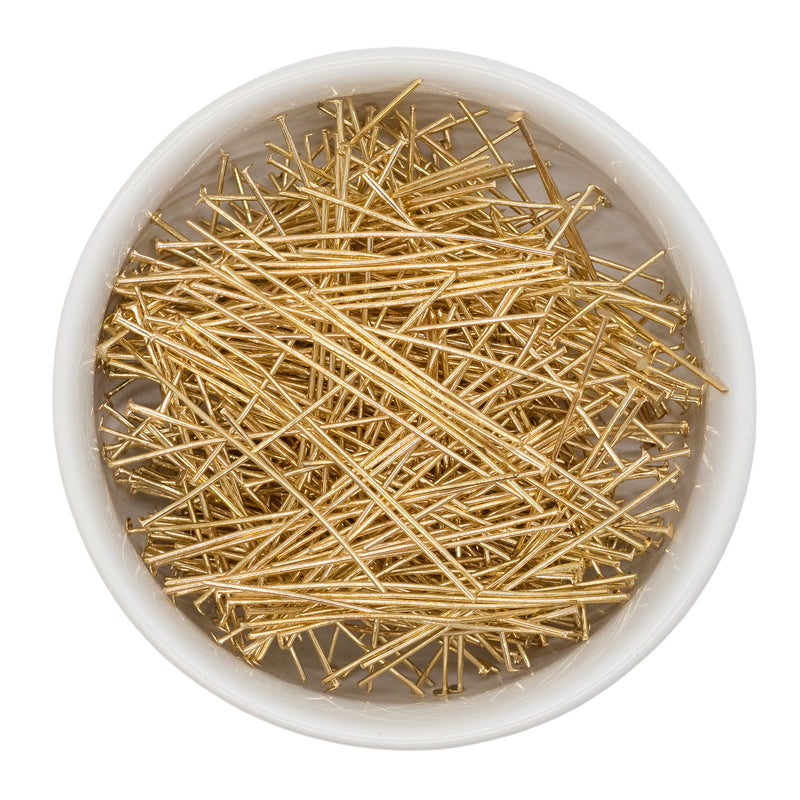 Gold Flat Head 2" Head Pin (Package of 20)