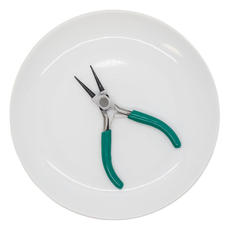 Steel Round Nose Pliers w/Green Handle