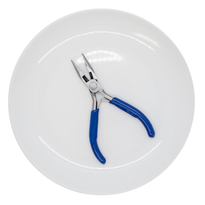 Steel Needle Nose Pliers w/Blue Handle