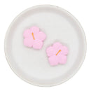 Light Pink Hibiscus Silicone Focal Bead 30x31mm (Package of 2)