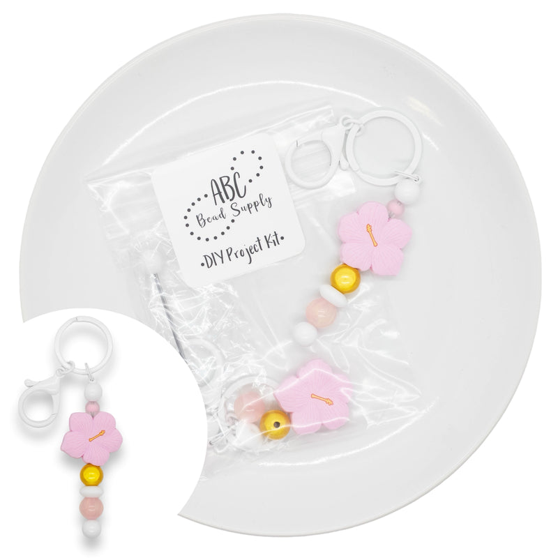Light Pink Hibiscus Keychain Kit
