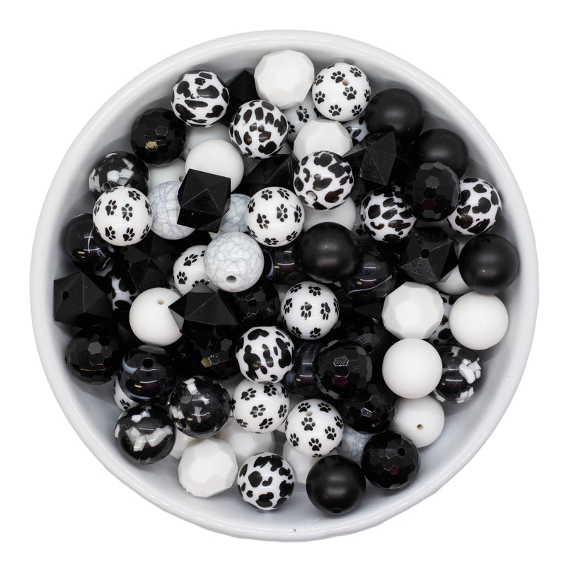 September Mix of the Month Extras - Black & White Animal Favorites Bead Mix 20mm