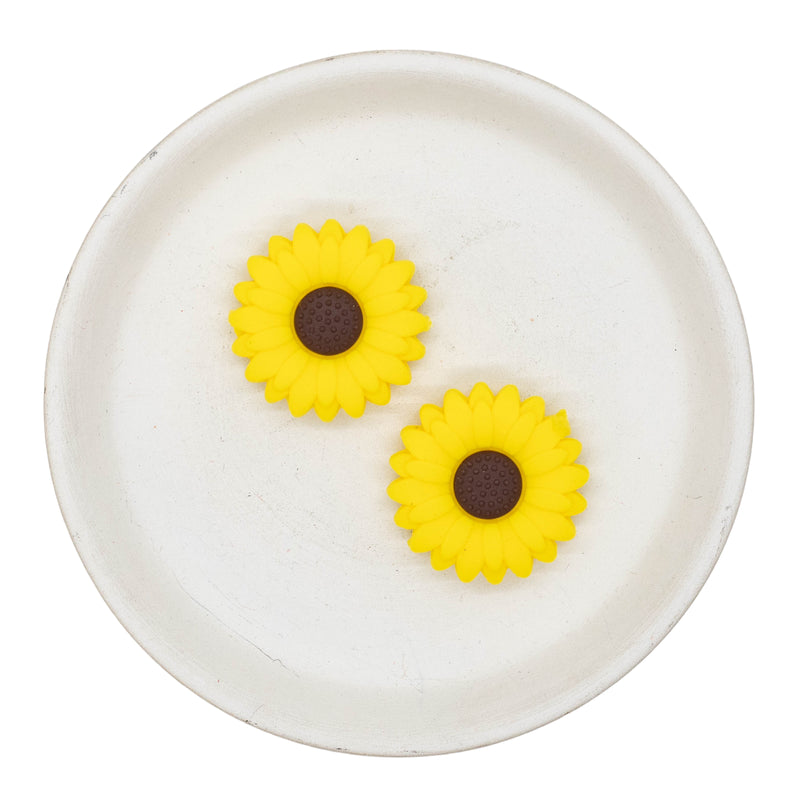 Medium Sunflower Silicone Focal Bead 30mm (Package of 2)