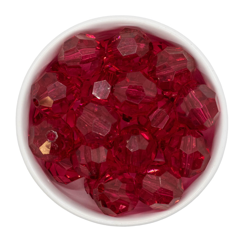 Burgundy Translucent Facet Beads 20mm (Package of 10)