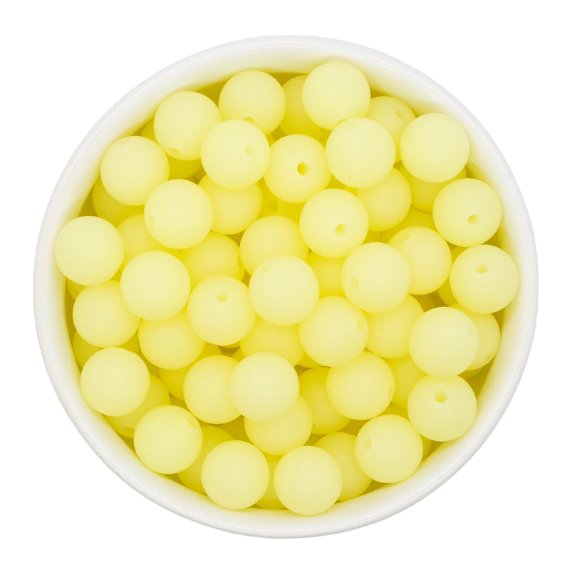 Glow in the Dark Pale Yellow Silicone Beads 12mm (Package of 20)