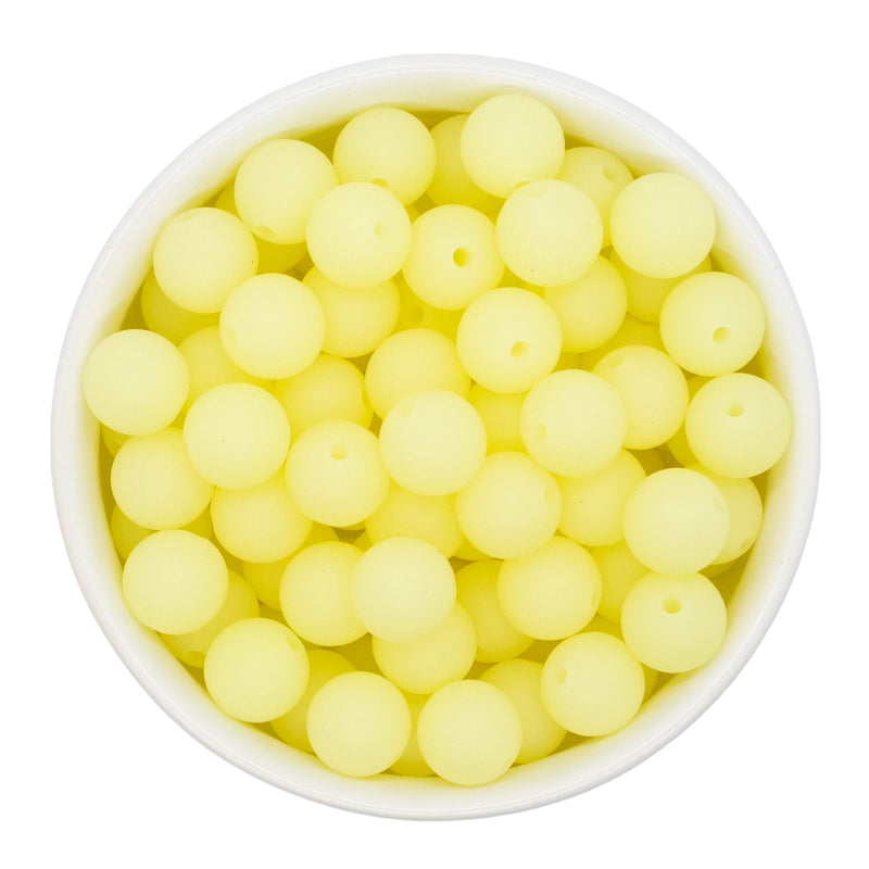Pale Yellow Glow in the Dark Silicone Beads 12mm (Package of 20)