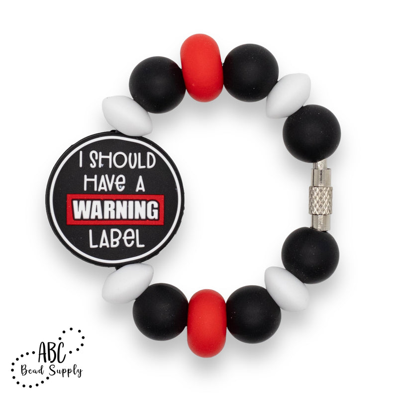 I Should Have a Warning Label Silicone Focal Bead 28mm (Package of 2)