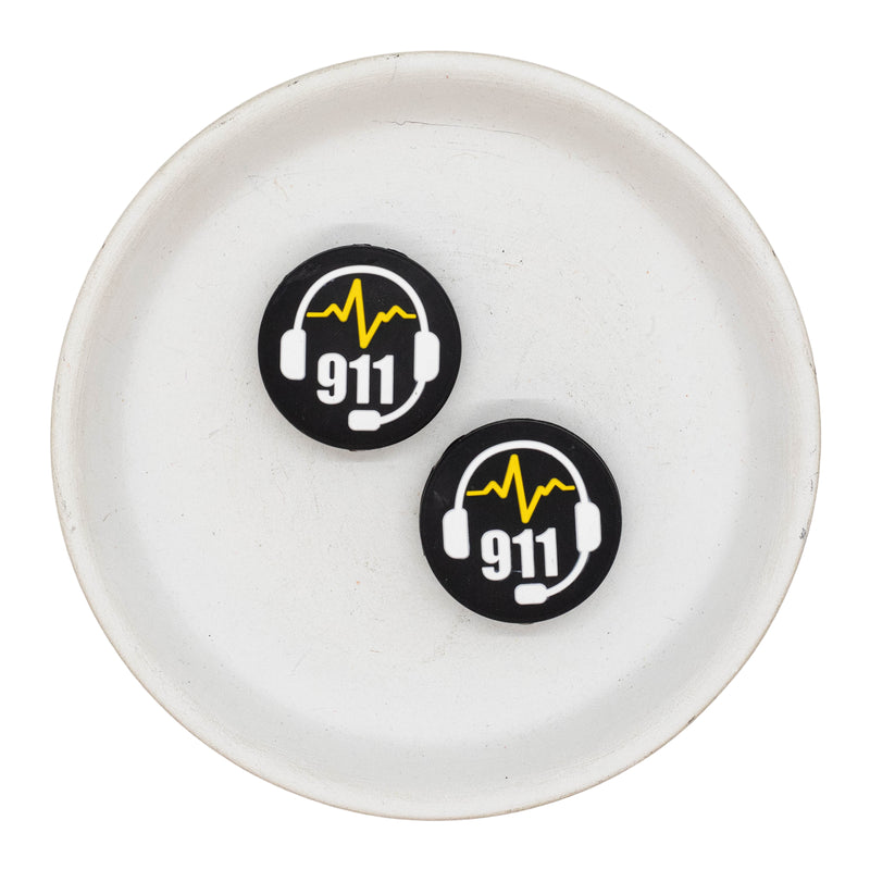 911 Dispatch Silicone Focal Bead 27mm (Package of 2)
