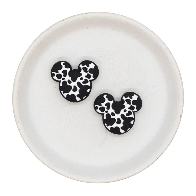 Cow Mouse Head Silicone Focal Bead 29x25mm (Package of 2)
