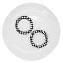 Black & White Plaid Print Jumbo Silicone Ring Bead 64mm (Package of 2)