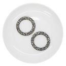 White Base Leopard Print Jumbo Silicone Ring Bead 64mm (Package of 2)