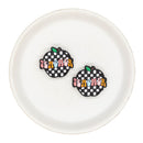 Black & White Check Apple Teacher Silicone Focal Bead 26x28mm (Package of 2)