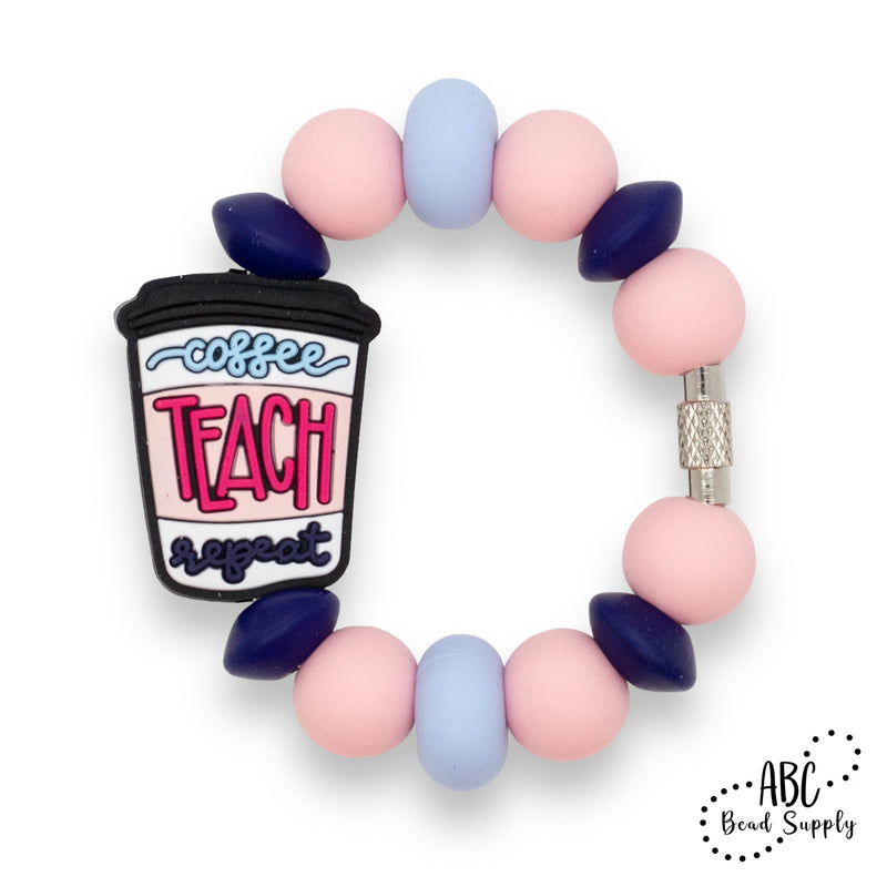 Coffee Teach Repeat Silicone Beverage Charm Kit