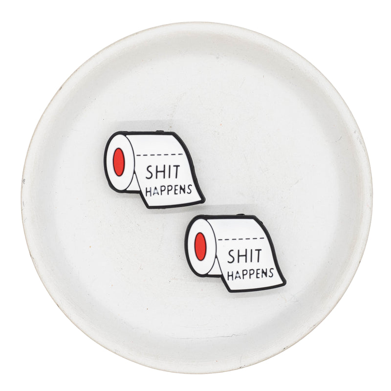 Shit Happens Silicone Focal Bead 29x23mm (Package of 2)