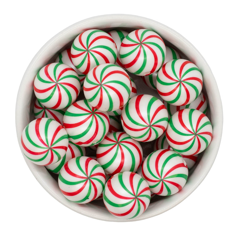 Christmas Swirl Pearl Beads 20mm