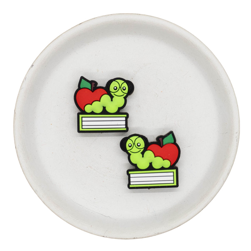 Bookworm Silicone Focal Bead 26x28mm (Package of 2)