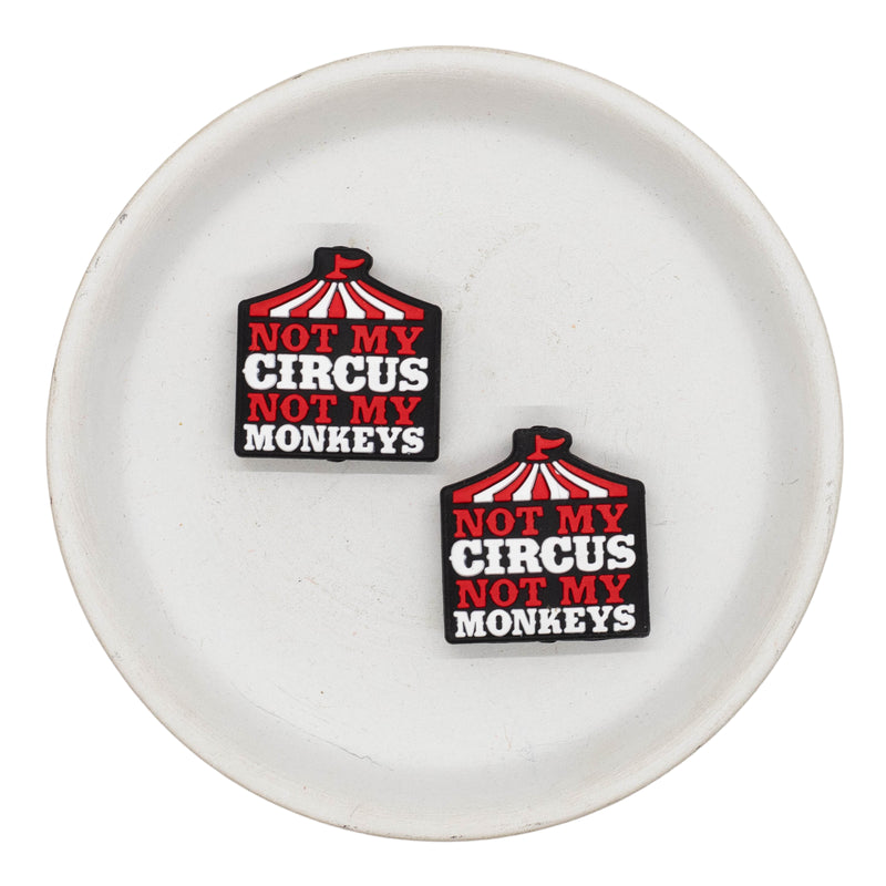 Not My Circus Not My Monkeys Silicone Focal Bead 28x27mm (Package of 2)