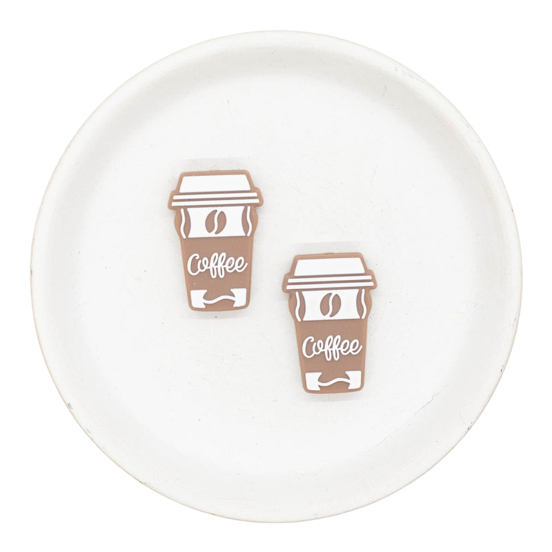 Latte Coffee To Go Mug Silicone Focal Bead 30x20mm (Package of 2)