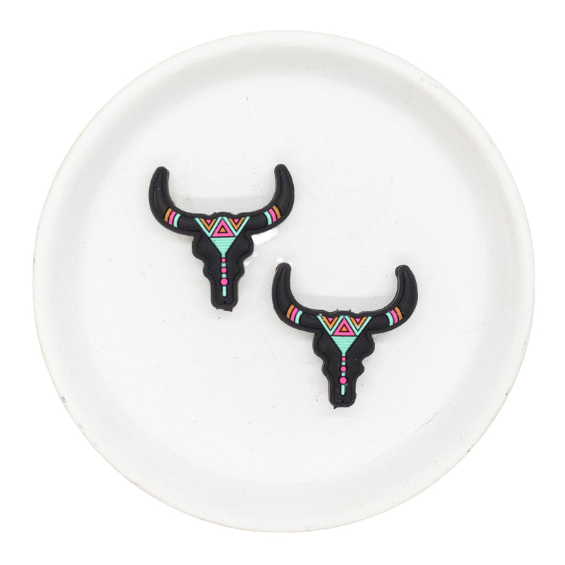 Southwest Longhorn Skull Silicone Focal Bead 30mm (Package of 2)