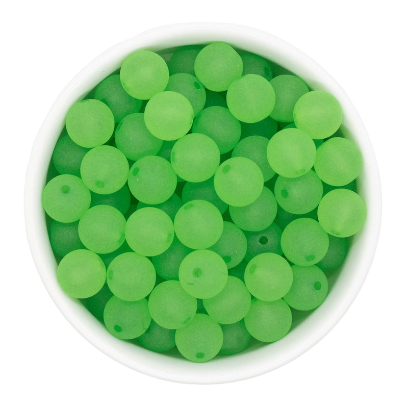 Parakeet Green Frosted Beads 12mm (Package of 20)