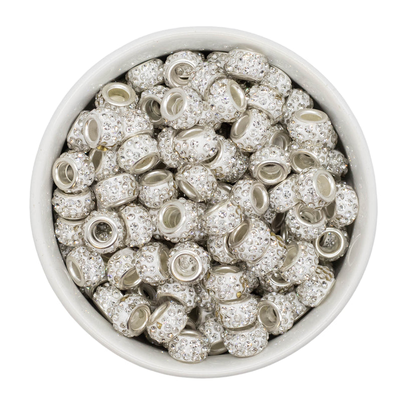 Large Hole Rhinestone Rondelle Spacer 11x6.5mm (Package of 10)