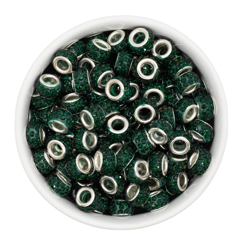 Large Hole Rhinestone Rondelle Spacer 11x6.5mm (Package of 10)