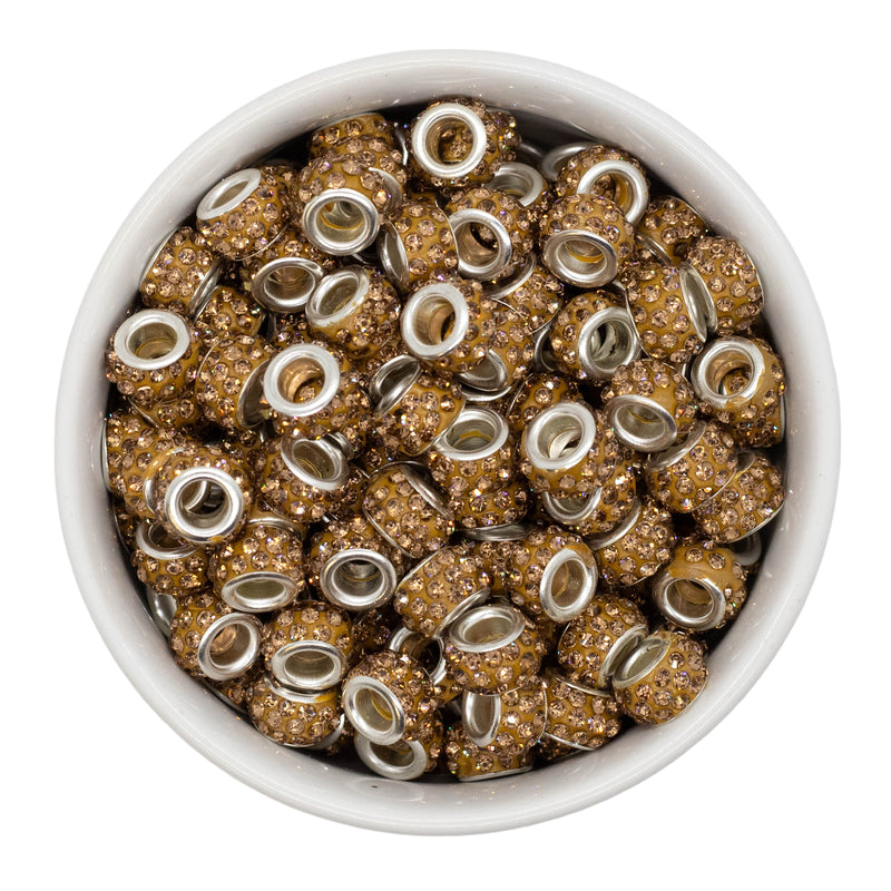 Large Hole Rhinestone Rondelle Spacer 11x6.5mm (Package of 10)