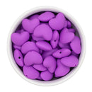 Orchid Silicone Heart Beads 20x16mm (Package of 5)