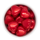 Red Pearl Heart Bead 27x25mm (Package of 5)