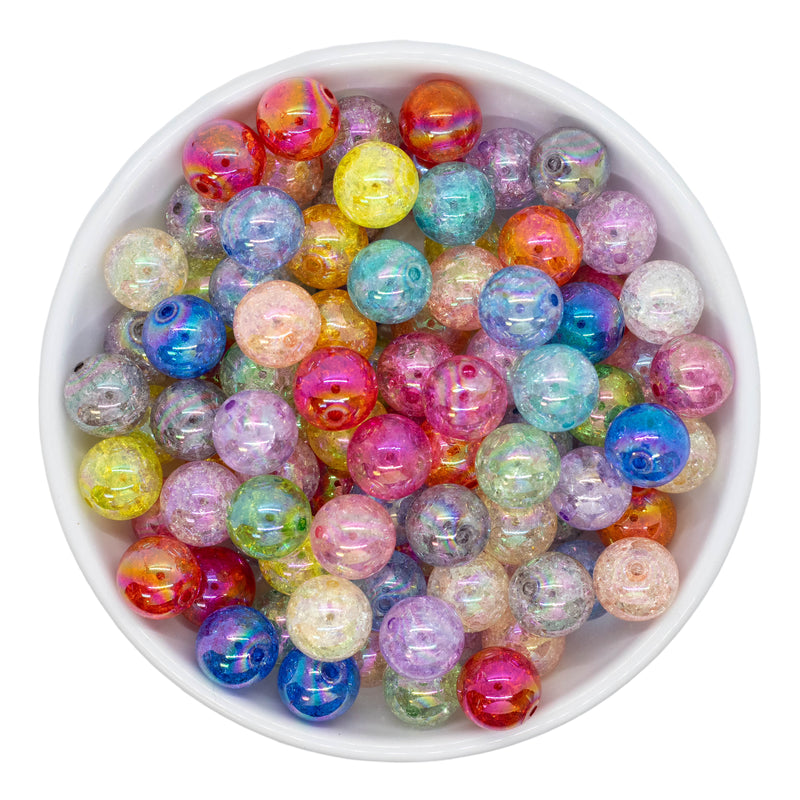 Iridescent Crackle Bead Mix 20mm (Package of 50)