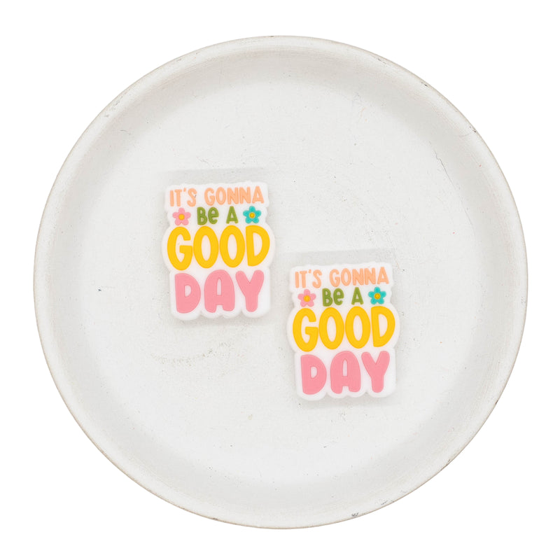 It's Gonna Be a Good Day Silicone Focal Bead 29x24mm (Package of 2)