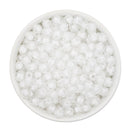 Clear Translucent Pumpkin w/White Core Beads 8mm (Package of Approx. 50 Beads)