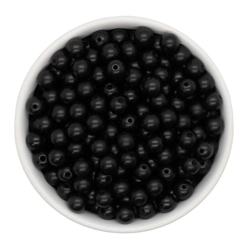 Black Matte Beads 8mm (Package of Approx. 50 Beads)