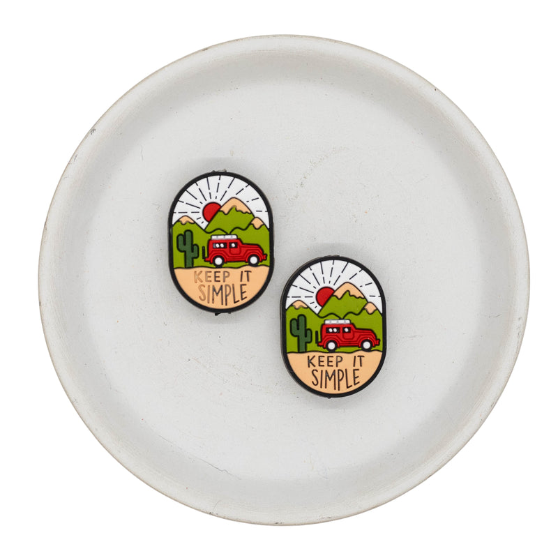 Keep it Simple Adventure Scene Silicone Focal Bead 29x22mm (Package of 2)