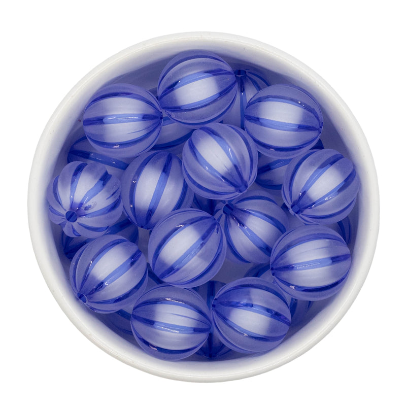 Royal Blue Frosted Pumpkin Beads 20mm (Package of 10)